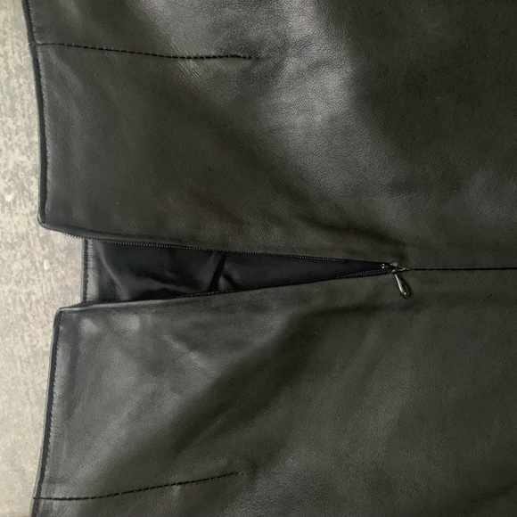 Vintage Floor Length Genuine Leather Maxi Skirt with Back Zipper - Picture 9 of 13